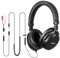 SIMOLIO Long Cord Headphones for TV and PC with Volume Control and Mic, 21.6FT/6.6M Extended Cable with Clip, RCA & 3.5mm AUX Audio, Fold-flat Stereo Over Ear Wired TV Headphones, SM-906TV