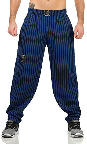 ZARMEXX Pantalon de sport pour homme - Long - Pour jogging, fitness, culturisme, gym, bleu, M