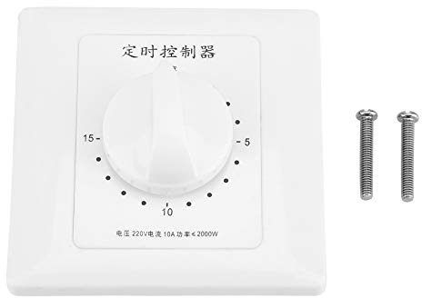 Interrupteur Minuterie Mecanique,220V 15 Minutes Compte à rebours Prise mécanique intérieur Intelligent et Électrique Compte à Rebours Interrupteur Minuterie Commande pour Maison