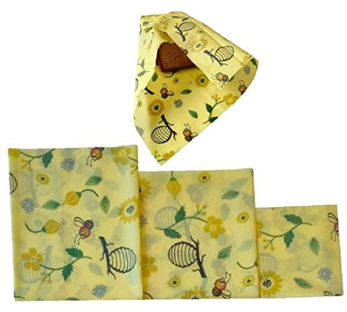 Beeswax Wrap 3st Eco Vänlig Köpa Kök Ekologiska Naturliga Bee Ersättning Wax Återanvändbara Mönster Bivax Food Wrap
