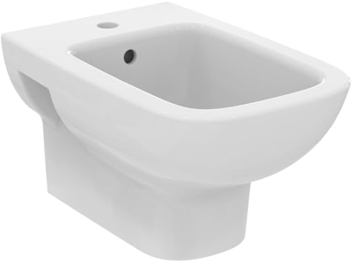 Ideal Standard - i.life A, bidé suspendido con foto mezclador y rebosadero, E-packaging dedicado al transporte de cerámica, Blanco