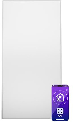 Klarstein Riscaldamento a infrarossi con termostato, elettrico da 770 W, riscaldamento a infrarossi Smart Home per montaggio a parete, IR con controllo app e rilevazione finestra aperta