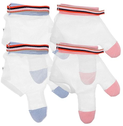 UPKOCH 2 Pares Guantes Para Morder Anillos Mitones Infantiles Dejar De Chuparse Los Dedos Guantes Guante Protector De Dedos Manoplas De Bebé Artefacto Correctivo Neto Niño Proteccion