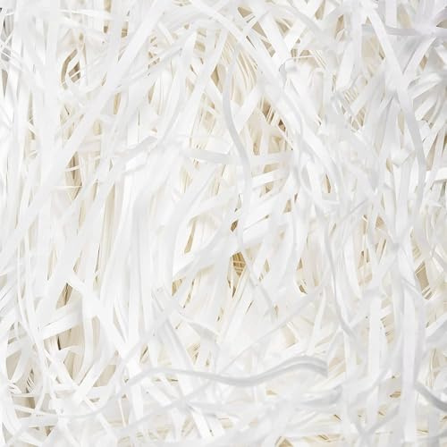 Trimming Shop 20 gm vitt strimlat papper för korgar fyllning: Perfekt strimlat papper för presentförpackning fyllningslåda fyllning och dekorativ presentation