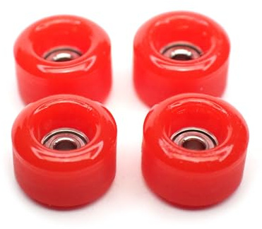 SPITBOARDS fingerboard uretanhjul 60D med riktiga kullager professionell CNC-kvalitet – röd