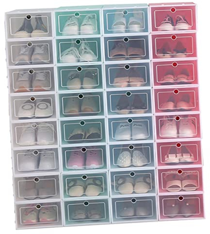 KAILIKETIY Caja De Zapatos Apilable Transparente 6 Unidades Tamaño Pequeño Azul, Plástico Grueso, Organizador para Calzado, Almacenamiento Armarios y Hogar