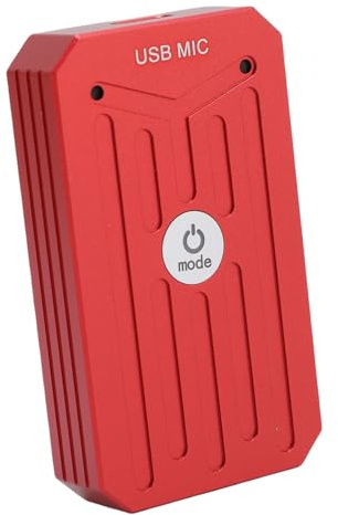 Jectse USB -mikrofon med 360 ° Omnidirectional Pickup, Brusreducering AI -läge, 192 KHz Provtagningshastighet, för Vinster, för OS X, för, för (Kinesisk röd)