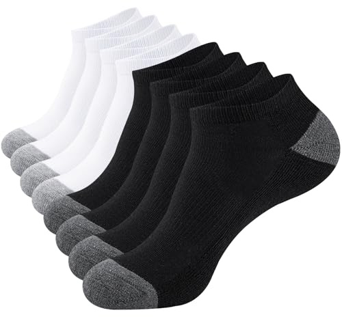 SockWaddles Hombre Calcetines Tobilleros Deportivos, 8 Pares,Transpirables | Talón y puntera reforzados, Soporte plantar, Secado rápido y durabilidad, Transpirables y elásticas
