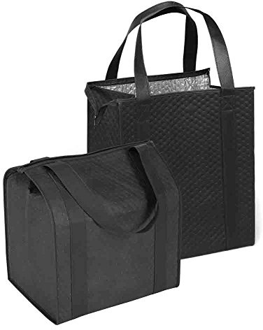 HannahDirect Hannah Insulated Shopping Bag, Black (2 Pack)