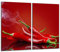 TMK | Herdabdeckplatten 2 Teilig 2x30x52 cm Ceranfeldabdeckung Küche Elektroherd Induktion Herdschutz Spritzschutz Glasplatte Schneidebrett Rot Chili