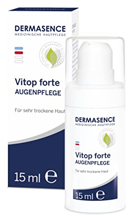 DERMASENCE Vitop forte Augenpflege, 15 ml – bei trockener & juckender Haut um die Augen, pflegt gereizte Augenpartie, Feuchtigkeitspflege mit Hyaluron, parfümfrei, vegan, bei Neurodermitis geeignet