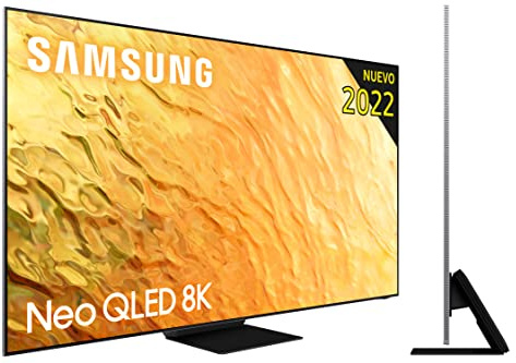 Samsung TV Neo QLED8K 2022 75QN800B-Smart TV de 75con Resolución 8K,Quantum Matrix Technology Pro,Procesador Neural 8K con Inteligencia Artificial,Quantum HDR 2000,70W Dolby Atmos y Alexa Integrada
