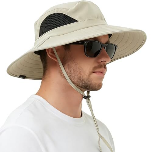 EINSKEY Chapeau Anti UV Homme Femme Large Bord Casquette Pliable Étanche pour la Randonnée, Le Jardinage, Le Safari et la Brouss