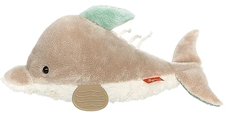 sigikid 43206 Aktiv babyleksak mjukisdjur delfin, grå/vit