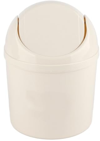 Joyzan Mini Papelera de Mesa, Papelera de Escritorio Pequeña Bote Basura Papelera Baño con Tapa Presión Contenedor íntima Escritorio Ahorro Espacio Hogar Cocin Cubo Papelera Plástico Oficina Reciclar