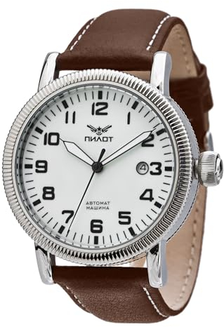 Strela Pilot 43mm Automatik Militär Fliegeruhr mechanisch B-Uhr militär Borduhr Luminova