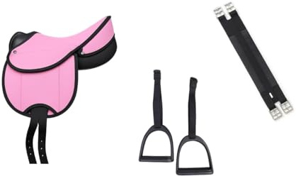 Equipride CUB SADDLE FOR KIDS SHETLAND HORSE WITH GIRTH LEATHERS STIRRUPS (Pink)