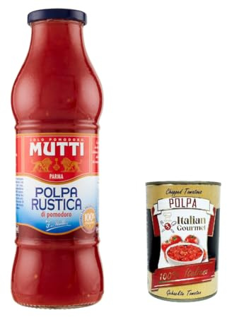 8x Mutti Polpa di Pomodoro Rustica, Tomatenpulpe Tomatensauce Tomaten 100% Italienisch 690g + Italian Gourmet polpa 400g