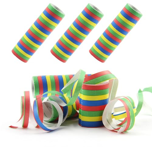 Xmart 16 Rollen Papierschlangen Luftschlangen Bunt 18 Abschnitte Pro Rolle 4 Meter Luftschlangen Geburtstag Luftschlangen Set Geeignet für Die Dekoration von Geburtstagsfeiern und Hochzeiten