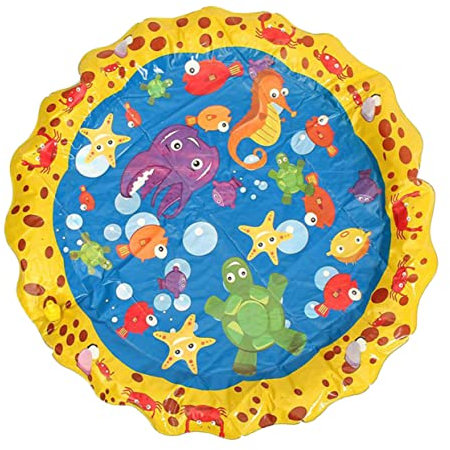 TOYANDONA Pvc Water Sprinkler Pad Inflatable Play Mat for Garden Boys and Girls Toys Outdoor Pool Bath Tub Toys Water Fun for Boys and Girls