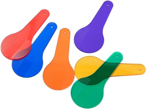 6 Pcs Color Paddles, Transparent Color Paddles, Color Learning, Optics Color Filter Plate Montessori Science Educational Painting Color Drawing Cognition Science Education, Color Science