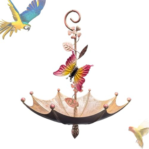 Mangiatoia per uccelli selvatica | Mangiatoia da appendere per colibrì - Mangiatoia decorativa per uccelli a forma di ombrellone da giardino con design anti-fuoriuscita