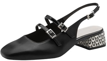 Tamaris Escarpin à bride arrière pour femme avec talon bloc noir 39 EU