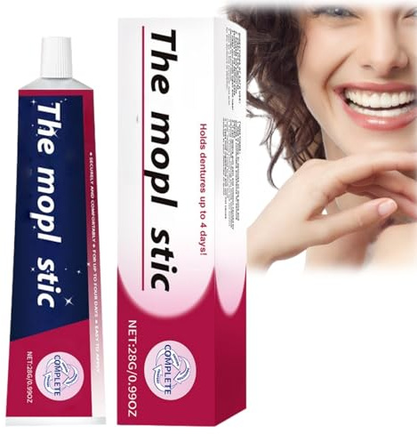 Thermoplastic Denture Adhesive Cream,Comfortable Non-Glue Strong Hold Denture Repair Kit for Adults, Dentures Fixation Dental Glue for False Teeth,Long Holding Reliner False Teeth Adhesive