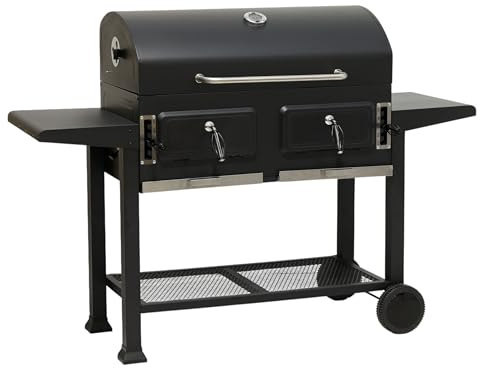 Totò Piccinni BBQ Barbecue grill a carbonella BEPPE GRILL, Doppio Braciere ad Altezza Regolabile, Doppia Griglia Cottura, Ruote (Beppe Grill)