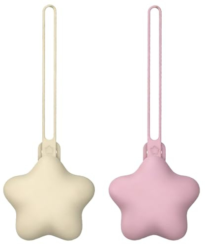GXGM 2 piezas de porta chupetes de silicona, porta chupetes de viaje, accesorios útiles para bebés, caja práctica (lila suave/color carne)