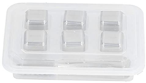 Qudinip Cubitos de Hielo Reutilizables de Acero Inoxidable, 6 uds. Para Enfriar Whisky, Vino, Cerveza, Piedras Refrigerantes No Tóxicas de Calidad Alimentaria