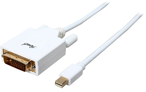 Mini DisplayPort to DVI Cable, White, 3 Feet Mini DP to DVI Cable with Gold Plated Connector, Mini DisplayPort Male (Thunderbolt Supported), DVI Male