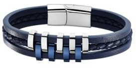 LOTUS STYLE Pulsera Hombre Acero Inoxidable 316L Brazalete de Diseño Sofisticado, Confortable y Resistente al Agua - Pulseras Hombre - Azul 215.00 mm LS1838-2/2 - Regalo de Cumpleaños, Día del Padre