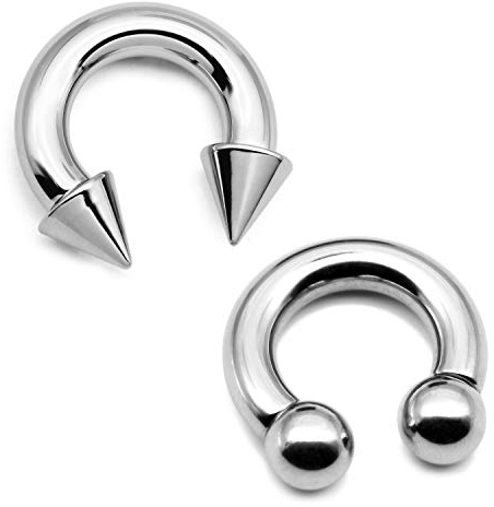 Crdifu 2er Circular Barbell Ring Edelstahl Innengewinde Hufeisen Intim Piercing Schmuck(2/3/4/5/6mm Dicker)