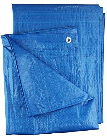 3m x 3m blue waterproof tarpaulin/builders tarp/garden dry cover up/weatherproof camping ground sheet/indoor dust cover