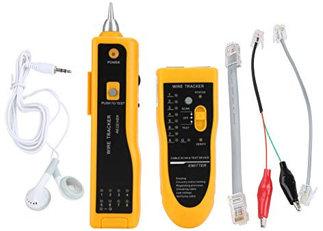 Wire Tracker, RJ11 RJ45 Finder LAN Cable Toner Tester, Ethernet Network Cable Tracer Kit, with an Earphone, RJ11 RJ45 Tester for Network LAN Ethernet Cable Collation