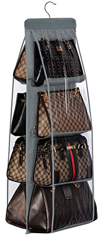 Lirex Organizador para Colgar Bolsos, de 8 Bolsillos Colgante, para Armario de Tela Oxford Armario Familiar, Dormitorio, Plegable y Ajuste Universal