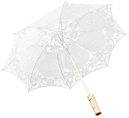 Spitze Sonnenschirm Regenschirm, Vintage Handarbeit Brautschirm Stickerei Hochzeit Handgemachte Fotografie Requisiten Hochzeitsschirm Spitze Braut Damen Handschirm Party Dekoration BüHnenauffüHrung