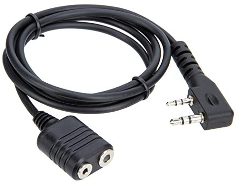 Type K 2 Pin Câble de rallonge pour microphone de haut-parleur et casque d'écoute pour BaoFeng UV-5R BF-888s pour Kenwood Walkie Talkie Premium Câble d'extension du cordon audio