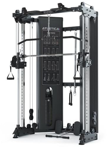 ATLETICA X-Pollux | Training ohne Hantelscheiben| Functional Trainer & Smith Machine mit Steckgewichten | sehr platzsparend