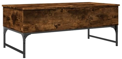 vidaXL Soffbord rökfärgad ek 100x50x40 cm konstruerat trä och metall