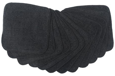 MuslinZ Lingettes éponge en Coton de Bambou 20 x 20 cm, lavables et réutilisables, pour bébé (Noir)