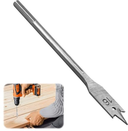 SOWBUD 16mm Wood Drill Bits, Spade Bits Designed for Wooden Surfaces Chipboard Plywood Softwood and Hardwood, Ideal for Precise Drilling and Clean, Efficient Hole Creation