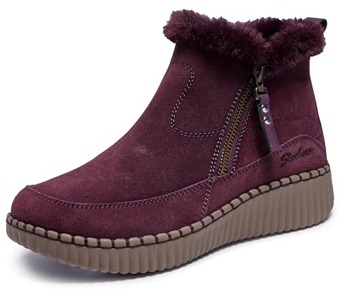 Skechers Wilshire Blvd-Fresh Zip, Stivaletto Donna, Vino, 37 EU
