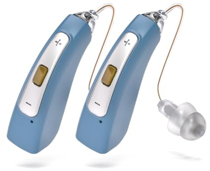 Delmicure Dispositivo de sonido con volumen ajustable y cancelación de ruido con cable de carga (2, Azul claro)