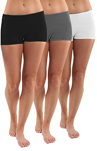 iLoveSIA Femme Short sans Couture Shorty Fille élastique Confortable multiusage, 3pcs Lot(gris+blanc+noir), L