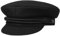 HAMMABURG Elbsegler Mütze Schwarz für Herren - traditionelle Kapitänsmütze mit Innenfutter - Matrosenmütze aus Tuch - Größe 57 cm - Schirmmütze mit Kordel, kurzem Visor und silbernen Knöpfen