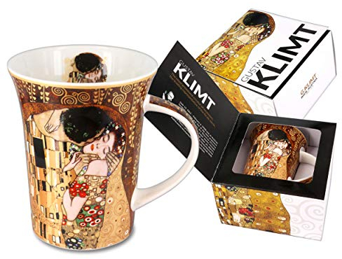 CARMANI - Tasse en porcelaine décorée avec 'Le Baiser' de Gustav Klimt 350ml