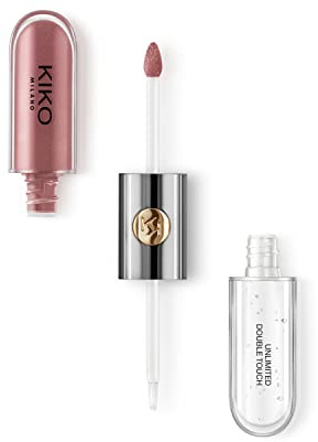 KIKO Milano Unlimited Double Touch 120 | Liquid lipstick with a bright finish in a two-step application. Lasts up to 12 hours. No-transfer base colour
