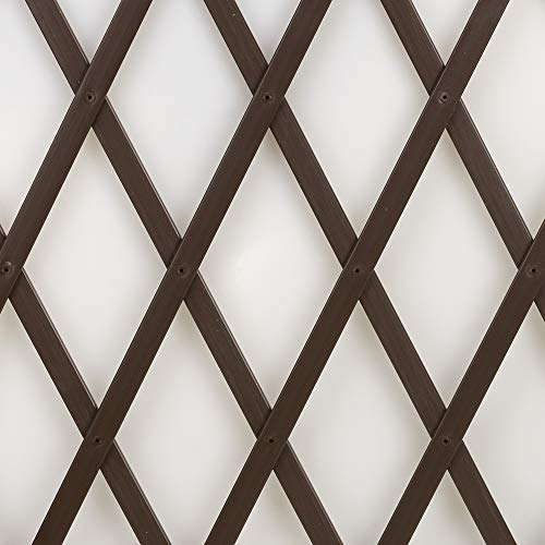 Tenax Treplas 1,00x2 m, Marrone, Traliccio Estensibile in PVC per Sostegno a Muro di Fiori e Piante Rampicanti